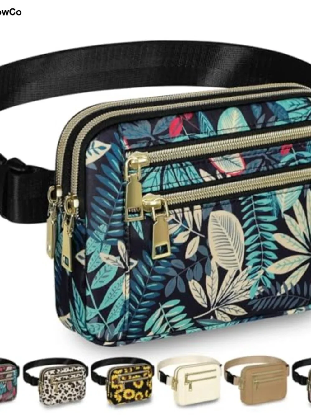 4-Zip Pocket Fanny Pack with Adjustable Belt (M)